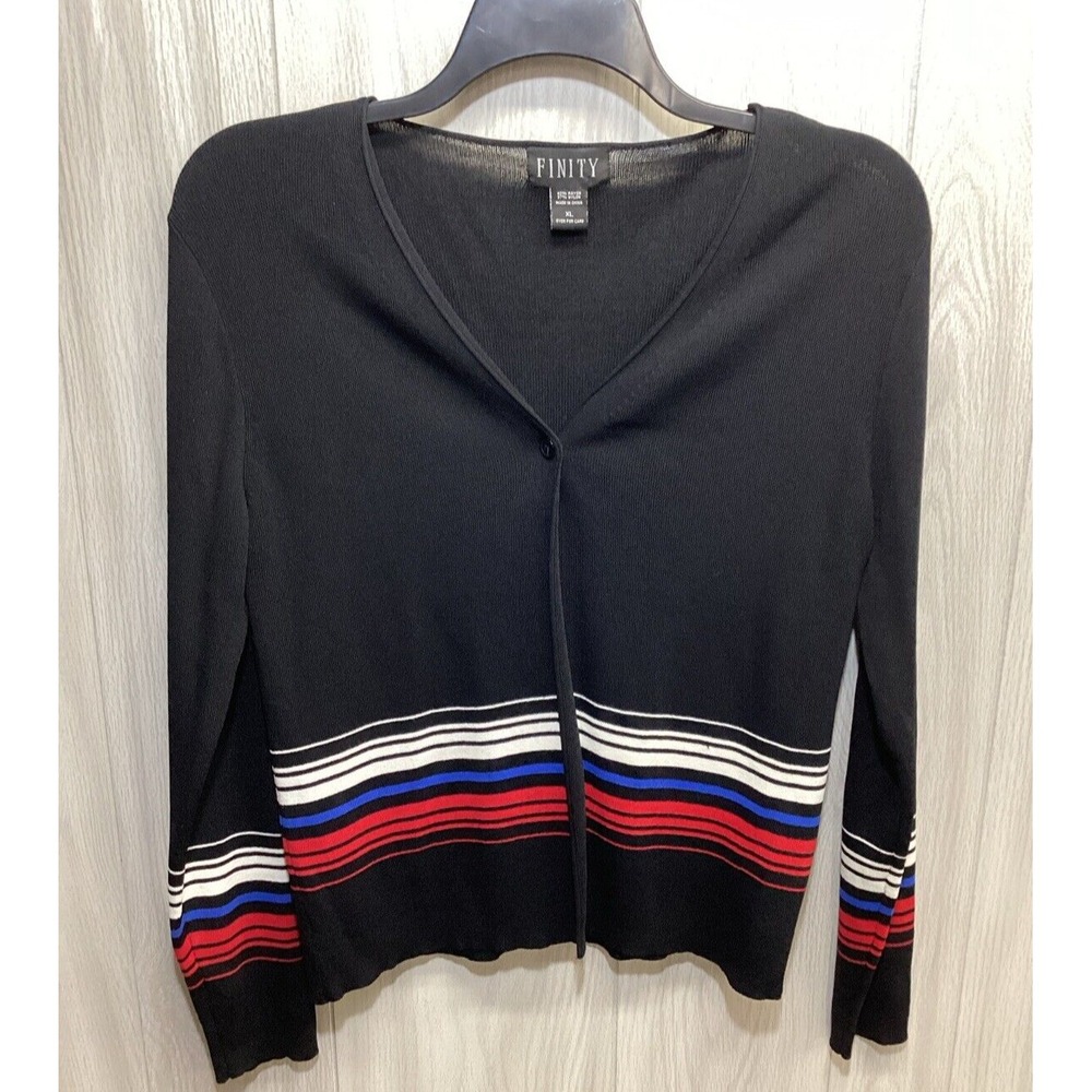FINITY Women's (Size XL) Long Sleeve Single‎ Button V-Neck Cardigan Sweater